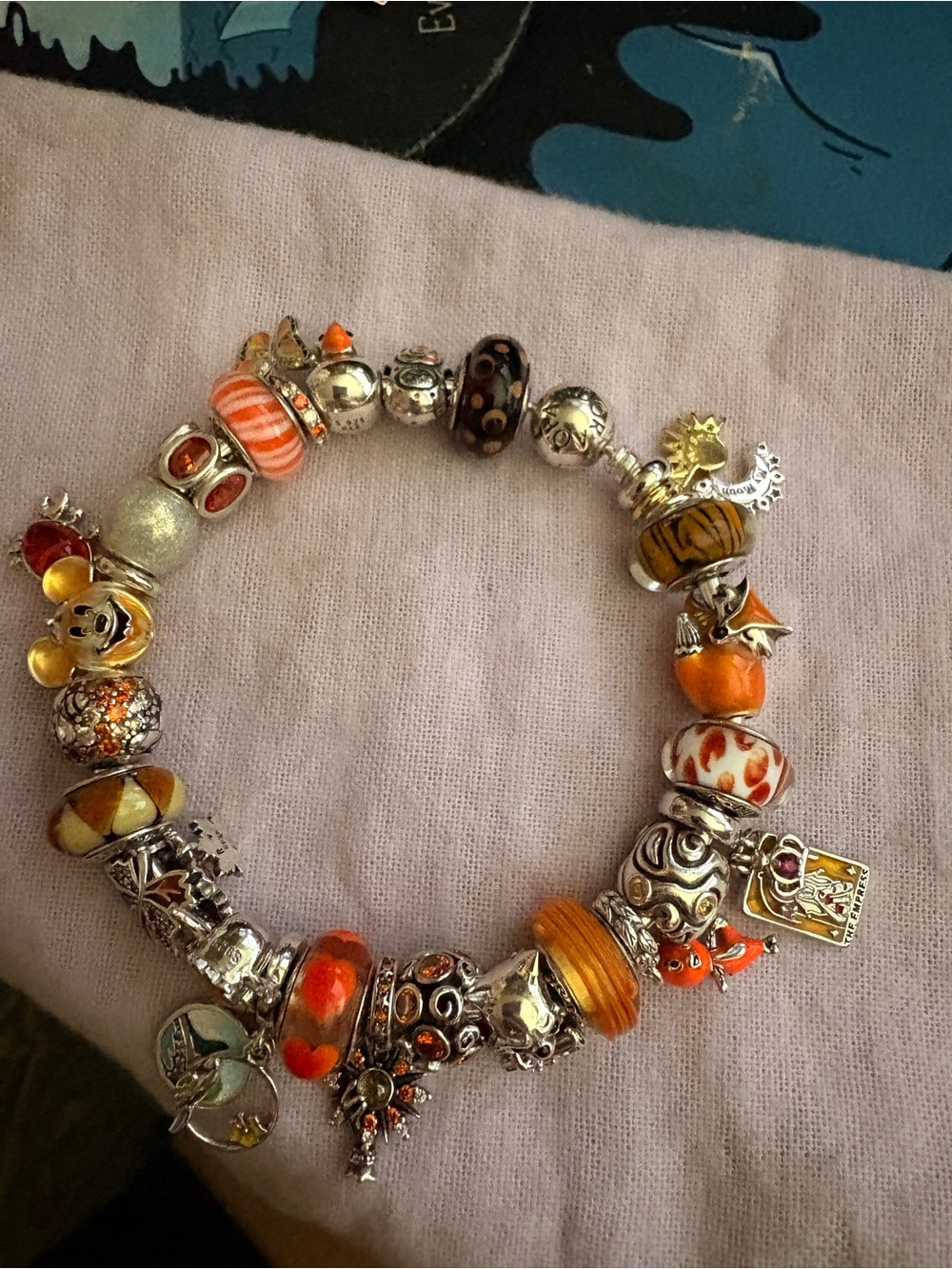Pandora bangle with orange theme